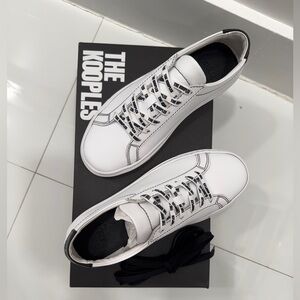 The Kooples Women’s White Leather Sneakers- New with box and extra black laces